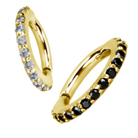 Bright Gold Swarovski Jewelled Hinged Conch Ring image