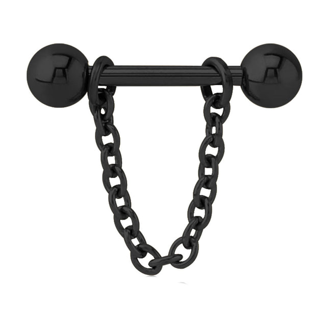 Chain Nipple Barbell - Available in Gold, Rose Gold, Black & Silver