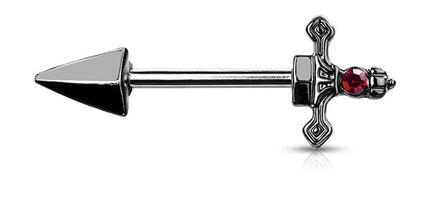 Steel Jewelled Dagger Nipple Barbell