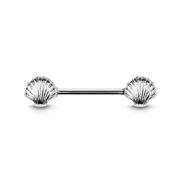 Seashell Silver Plated Decorative Fashion Nipple Barbell