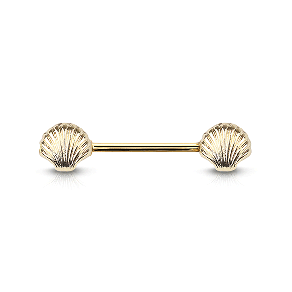 Seashell Silver Plated Decorative Fashion Nipple Barbell