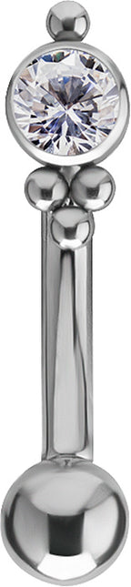 Gold PVD Titanium or Titanium Internally Threaded Micro Bananabell Asymmetrical Cluster Jewel