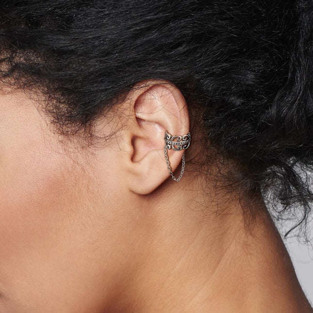 Non Piercing Ear Cuff Celtic Heart Chain Linked