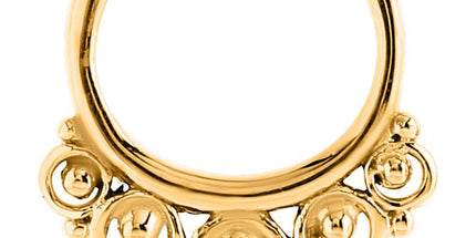 Filigree Hinged Segment Clicker In Bright Gold & Rose Gold PVD