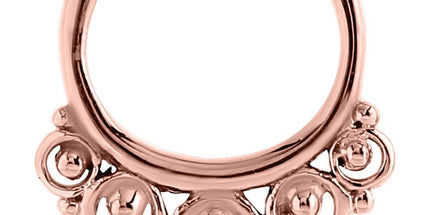 Filigree Hinged Segment Clicker In Bright Gold & Rose Gold PVD