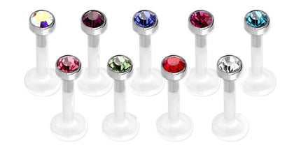 Bioplast Titanium Jewelled Labret Beauty Spot
