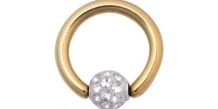 Titanium Zirconline Multi Jewelled Sealed Ball Closure Ring