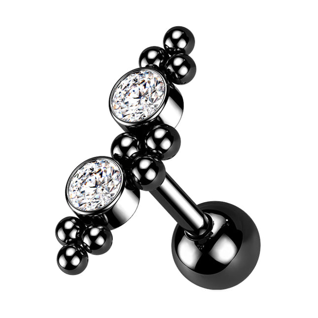 Steel Multi Bead Jewelled Cluster 04