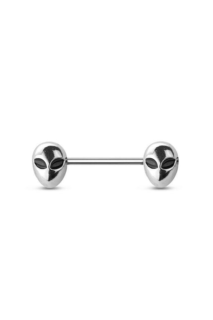 Alien face 316l surgical steel nipple bar