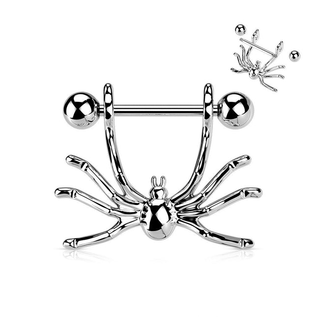 Nipple Shield Ring Hanging Spider