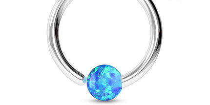 Surgical Stainless Steel Opal Ball Fixed Rings