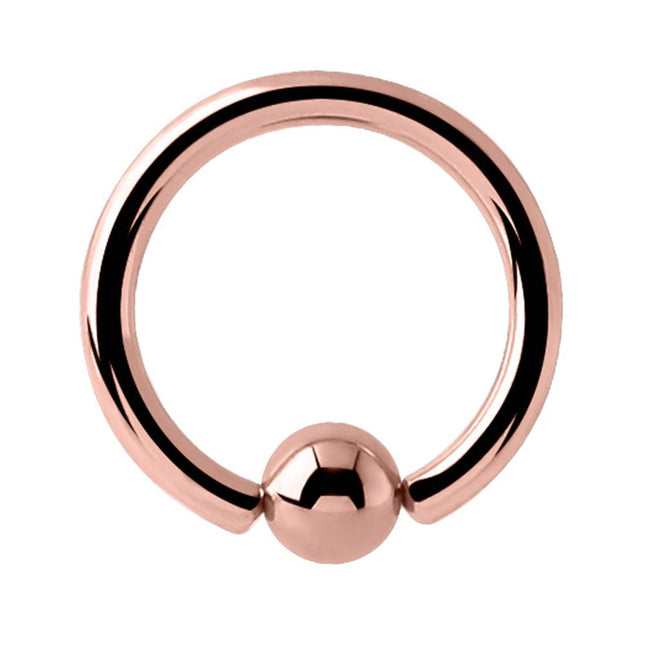 PVD Rose Gold Ball Closure Ring