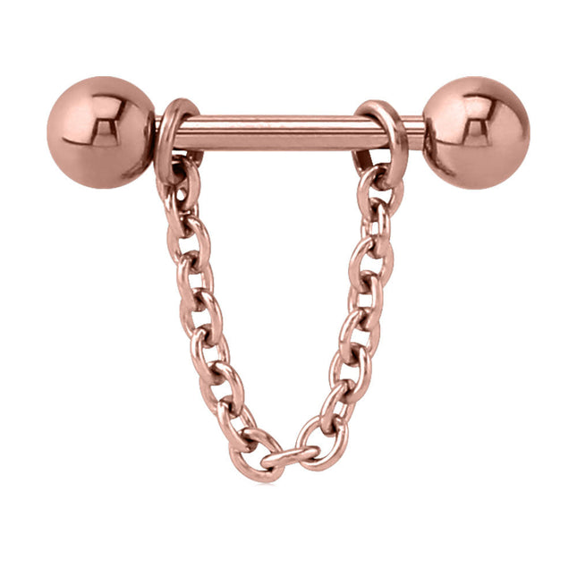 Chain Nipple Barbell - Available in Gold, Rose Gold, Black & Silver