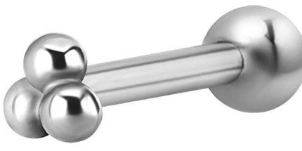 Gold & Silver Triple Ball Cluster Micro Barbell