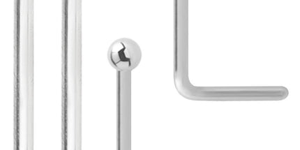 Jewellers Plain Nose Studs Flat and Ball Sterling Silver