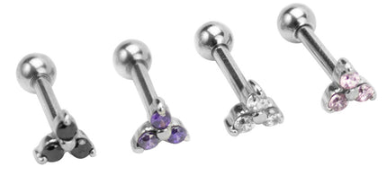 316L Steel Trinity Helix Barbell