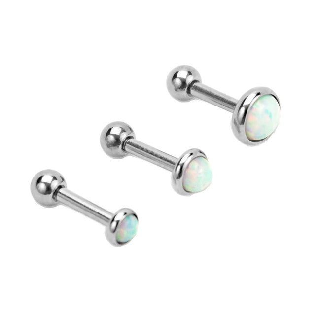 Opal Cabochon Disc Barbell