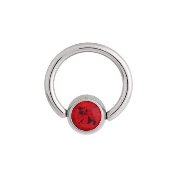 Titanium Highline Flat Back Jewelled Ball Closure Ring