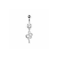 Snake dangle 316l surgical steel navel belly ring - gold