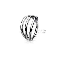 Titanium Hinged Segment Triple Hoop Ring - Gold PVD