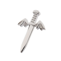 Titanium Threadless Dagger with Bat Wing Top