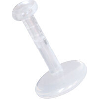 Bioplast™ Labret Retainer : 1.2mm (16ga) x 6mm x Black