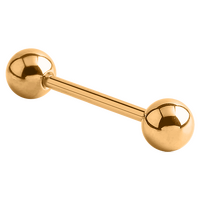 Bright Gold Barbell : 1.6mm (14ga) x 10mm x 4mm Balls