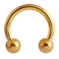 Bright Gold Circular Barbell : 1.6mm (14ga) x 8mm x 4mm Balls