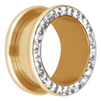 Bright Gold Multi-Gem Tunnel : 3mm x Clear Crystal