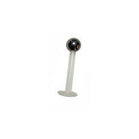 Bioplast® Labret with Steel Ball : 1.6mm (14ga) x 10mm x 4mm Ball