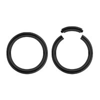 Black Steel Smooth Segment Ring : 1.2mm (16ga) x 8mm