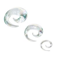 Clear Pearl Glass Spirals : 4mm