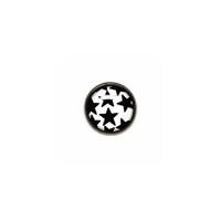 Titanium Highline® Black Stars on White Ikon Disc for Dermal Anchors : 1.6mm (14ga) x 4mm x Black/White