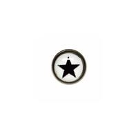 Titanium Highline® Black Star on White Ikon Disc for Dermal Anchors : 1.6mm (14ga) x 4mm x Black/White