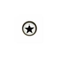 Titanium Highline® Black Star on White Ikon Disc for Dermal Anchors : 1.6mm (14ga) x 5mm x Black/White