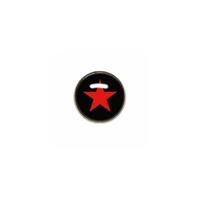 Titanium Highline® Red Star on Black Ikon Disc for Dermal Anchors : 1.6mm (14ga) x 4mm x Red/Black