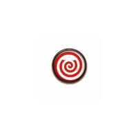 Titanium Highline® Red/White Spiral Ikon Disc for Dermal Anchors : 1.6mm (14ga) x 3.2mm x Red/White