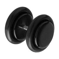 Fake Ear Plug Black : 1.2mm (16ga) x 4mm Discs