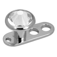 Dermal Anchor with Jewelled Disc : 1.6mm (14ga) x 1.5mm