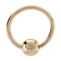 9ct Gold Fixed Ball Rings : 0.8mm (20ga) x 7mm