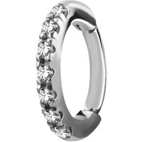 Surgical Steel Oval Jewelled Hinged Rook Ring