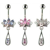 Fashion Navel Bananabell - Crystal Crown : 1.6mm (14ga) x 10mm x Clear Crystal