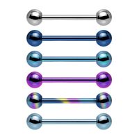 Titanium Barbells : 1.6mm (14ga) x 8mm x 4mm Balls x Dark Blue