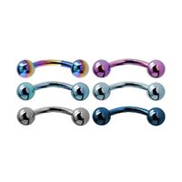 Titanium Bananabells : 1.6mm (14ga) x 6mm x 4mm Balls x Dark Blue