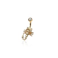 Scorpion with gem top 316l surgical steel navel belly ring