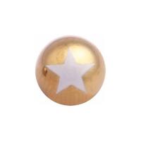 Titanium Zirconline® Star Threaded Balls : 1.6mm (14ga) x 6mm x White
