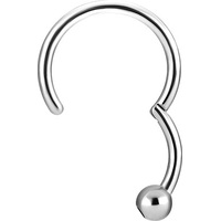 Surgical Steel Hinged Ball Closure Ring : 1.2mm (16ga) x 6mm