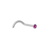 Steel Basicline® Jewelled Sparkle Nose Stud : 1.0mm (18ga) x Amethyst