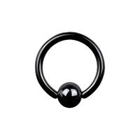 Titanium Blackline® Ball Closure Rings : 1.0mm (18ga) x 6mm