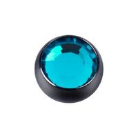 Titanium Blackline® Jewelled Threaded Balls : 1.6mm (14ga) x 4mm x Blue Zircon
